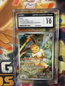 CGC 10 Eevee 173 SVP Black Star Promo Prismatic Evolutions ETB Pokemon Gem Mint - Image 1