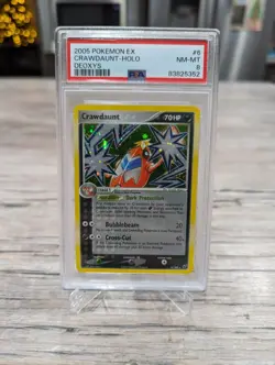 PSA 8 NM Crawdaunt 6/107 Holo Rare EX Deoxys 2005 Pokemon Card - Image 1