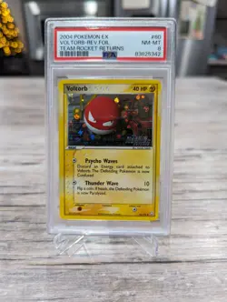 2004 Pokemon EX Team Rocket Returns Voltorb Reverse Foil 80/109 PSA 8 NM-MT - Image 1