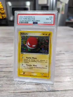 2004 Pokemon EX Team Rocket Returns Voltorb Reverse Foil 80/109 PSA 8 NM-MT - Image 2