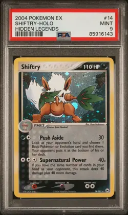 PSA 9 MINT Pokemon SHIFTRY Holo Rare 2004 ex Hidden Legends #14/101 - Image 1