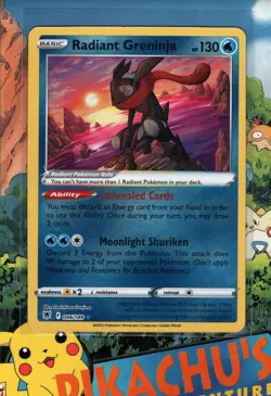Pokemon TCG Radiant Greninja Astral Radiance 046/189 Holo Radiant Rare NM/M - Image 1