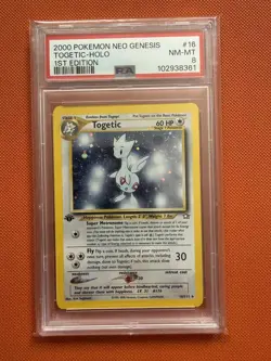 2000 POKEMON NEO GENESIS 1ST EDITION #16 TOGETIC-HOLO PSA 8 - Image 1