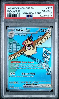 2023 POKEMON OBF EN-OBSIDIAN FLAMES SPECIAL ILLUSTRATION RARE PIDGEOT EX PSA 10 - Image 1