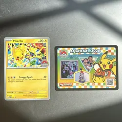 Pikachu World Championship 2025 SV Promo + Rare Retailer Exclusive Pokemon Card - Image 1