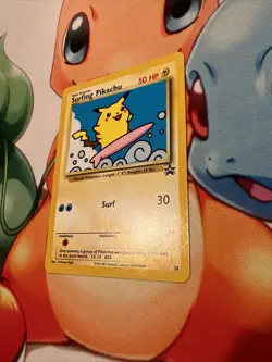 Surfing Pikachu 28 Pokemon TCG WOTC Black Star Promo Vintage NM/M (002) - Image 2