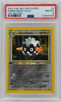 Pokemon 1st Edition Forretress Holo 2/75 Neo Discovery PSA 8 NM/Mint - Image 3
