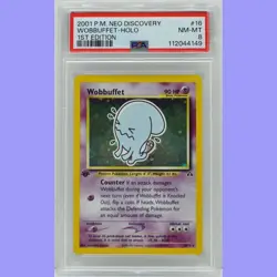 Pokemon 1st Edition Wobbuffet Holo 16/75 Neo Discovery PSA 8 NM/Mint - Image 1