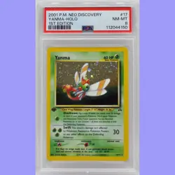 Pokemon 1st Edition Yanma Holo 17/75 Neo Discovery PSA 8 NM/Mint - Image 1