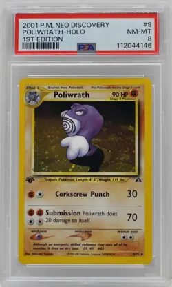 Pokemon 1st Edition Poliwrath Holo 9/75 Neo Discovery PSA 8 NM/Mint - Image 3