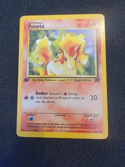 Ponyta 64/82 1st Edition Team Rocket Pokemon TCG Regular Common MP - Image 1