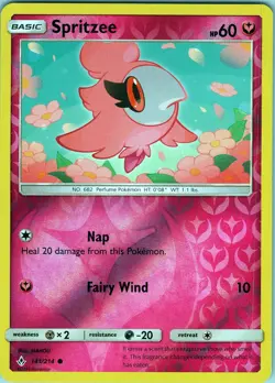 Spritzee 141/214 Common - Pokemon TCG SM: Unbroken Bonds - Reverse Holo (NM) - Image 1