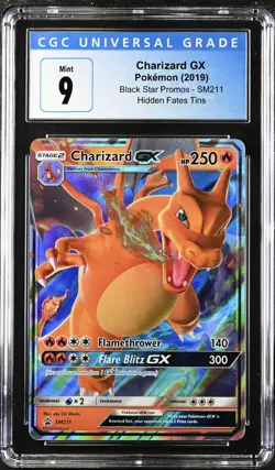 CGC Mint 9 Charizard GX SM211 Pokemon 2019 Black Star Promos Hidden Fates Tins - Image 1