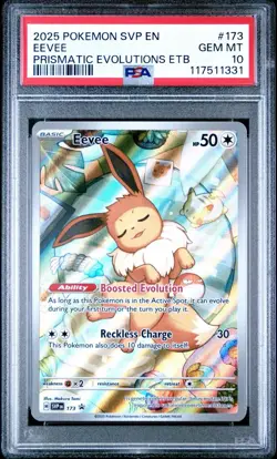 2025 POKEMON SVP EN-SV BLACK STAR PROMO #173 EEVEE PSA 10 - Image 1