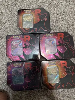 2025 Pokemon Trading Card Game Destined Rivals Team Rocket Tins LOT OF 5 SEALED - Image 1