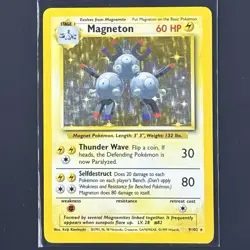 Magneton 9/102 Base Set Unlimited Holo Rare Pokemon Card Vintage WOTC 1999 TCG - Image 1