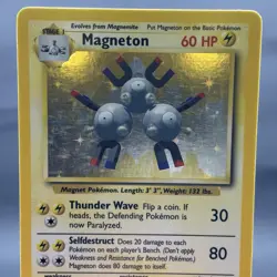 Magneton 9/102 Base Set Unlimited Holo Rare Pokemon Card Vintage WOTC 1999 TCG - Image 3