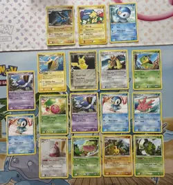 Vintage Pokemon Card Lot Fire Pop Series Lot Pikachu Lucario Minun - Image 1
