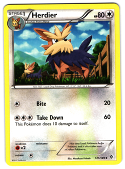 Herdier - 121/149 - 2012 Uncommon Boundaries Crossed Pokemon Card NM - Image 1