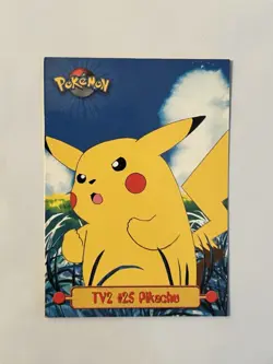 TV2 #25 Pikachu 1999 Pokemon Card Topps TV Animation Edition - Image 1