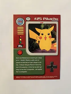 TV2 #25 Pikachu 1999 Pokemon Card Topps TV Animation Edition - Image 2