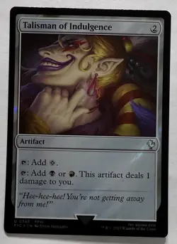 Talisman Of Indulgence Commander Final Fantasy Surge Foil NM MTG MAGIC - Image 1