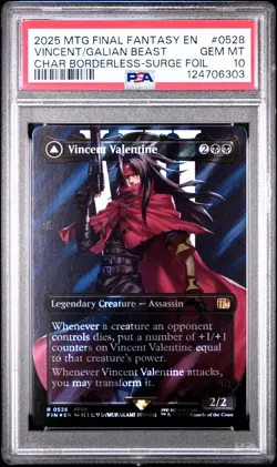 2025 MTG FINAL FANTASY SURGE FOIL GALIAN BEAST/VINCENT VALENTINE PSA 10 - Image 1