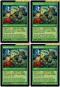 4x HEALING LEAVES magic PLANAR CHAOS GREEN INSTANT GAIN 3 LIFE MINT PLAYSET LOT - Image 1