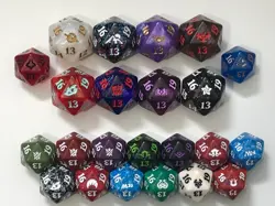 23 mtg spindown dice No Doubles, 8 oversized d20 life counter magic game dice - Image 1