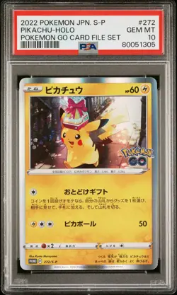 2022 POKEMON JPN S PROMO POKEMON GO CARD FILE SET #272 PIKACHU-HOLO PSA 10 - Image 1