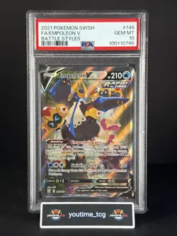 2021 Pokemon Sword & Shield Battle Styles Fa Empoleon V #146 PSA 10 - Image 1