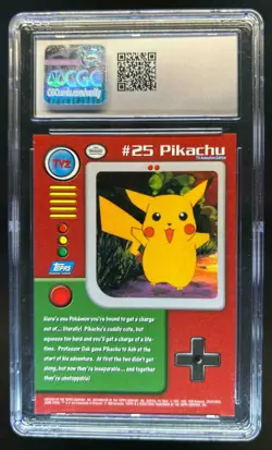 1999 Topps Pokemon TV Animation Edition Series 1 Pikachu First Print #TV2 CGC 8 - Image 2
