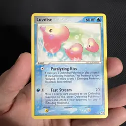 Luvdisc 14/17 POP Series 2 Promo Pokemon Card Non-Holo Small crease - Image 1