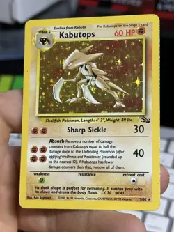 Kabutops 9/62 Fossil 1999 Holo Rare WOTC Pokemon Card TCG - Image 4