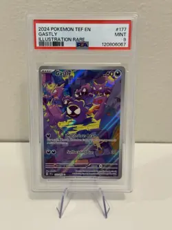 Gastly 2024 Pokemon Tef EN Temporal Forces #177 Illustration Rare PSA 9 Mint - Image 1