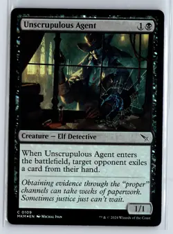 FOIL Unscrupulous Agent Murders at Karlov Manor - MTG Magic the Gathering Card - Image 1