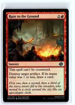 FOIL Raze to the Ground The Brothers' War - MTG Magic the Gathering Card - Image 1