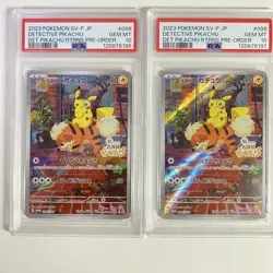 Detective Pikachu Promo PSA10 Pair 2023 Pokemon Card SV-P #098 - Image 1