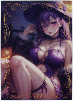 ❤SPICY HALLOWEEN GIRL - Goddess Anime Waifu Card - PEACH BLOSSOM BEAM - 083 - Image 1