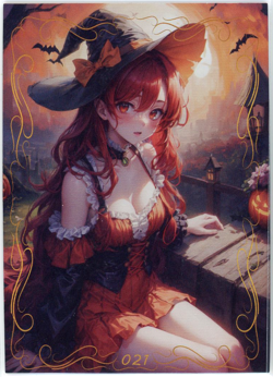 ❤SPICY HALLOWEEN GIRL - Goddess Anime Waifu Card - PEACH BLOSSOM BEAM - 021 - Image 1