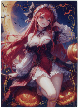 ❤SPICY HALLOWEEN GIRL - Goddess Anime Waifu Card - PEACH BLOSSOM BEAM - 025 - Image 1