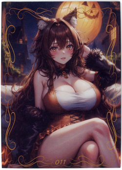 ❤AMAGI - HALLOWEEN - Goddess Story Anime Waifu Card - PEACH BLOSSOM BEAM - 011 - Image 1