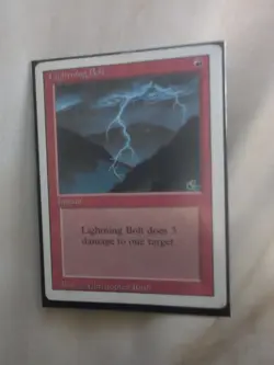 MTG Lightning Bolt Unlimited Card Magic the Gathering 1993 - Image 1