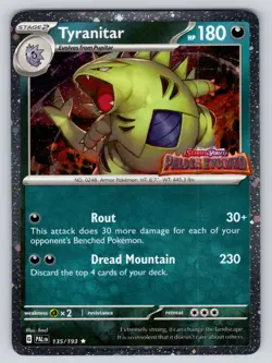 Tyranitar - 135/193 Pokemon Paldea Evolved Premium Collection Stamped Promo Card - Image 1