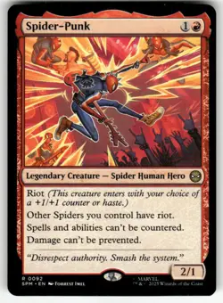 SPIDER-PUNK #92 (RARE) MTG MARVEL'S SPIDER-MAN - Image 1