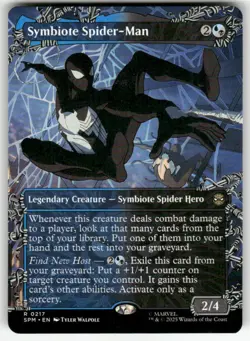 SYMBIOTE SPIDER-MAN (BORDERLESS) #217 (RARE) MTG MARVEL'S SPIDER-MAN - Image 1