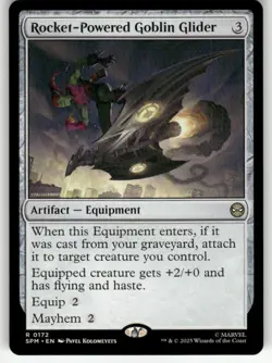 ROCKET-POWERED GOBLIN GLIDER #172 (RARE) MTG MARVEL'S SPIDER-MAN - Image 1