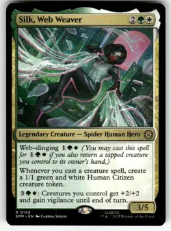 SILK, WEB WEAVER #145 (RARE) MTG MARVEL'S SPIDER-MAN - Image 1