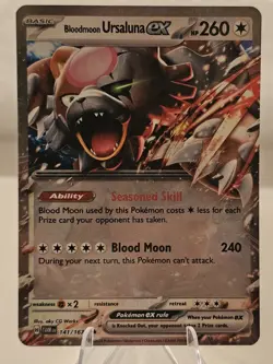 Pokemon Bloodmoon Ursaluna ex 141/167 Twilight Masquerade Double Rare Holo NM - Image 1