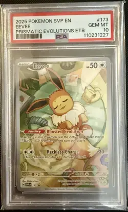 2025 POKEMON SVP EN-SV BLACK STAR PROMO #173 EEVEE PSA 10 - Image 1